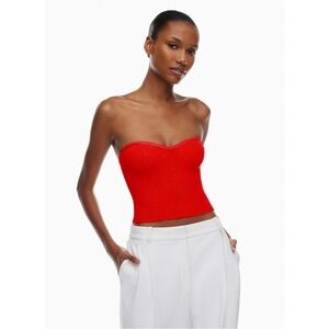 Aritzia Babaton sculpt knit tube top red